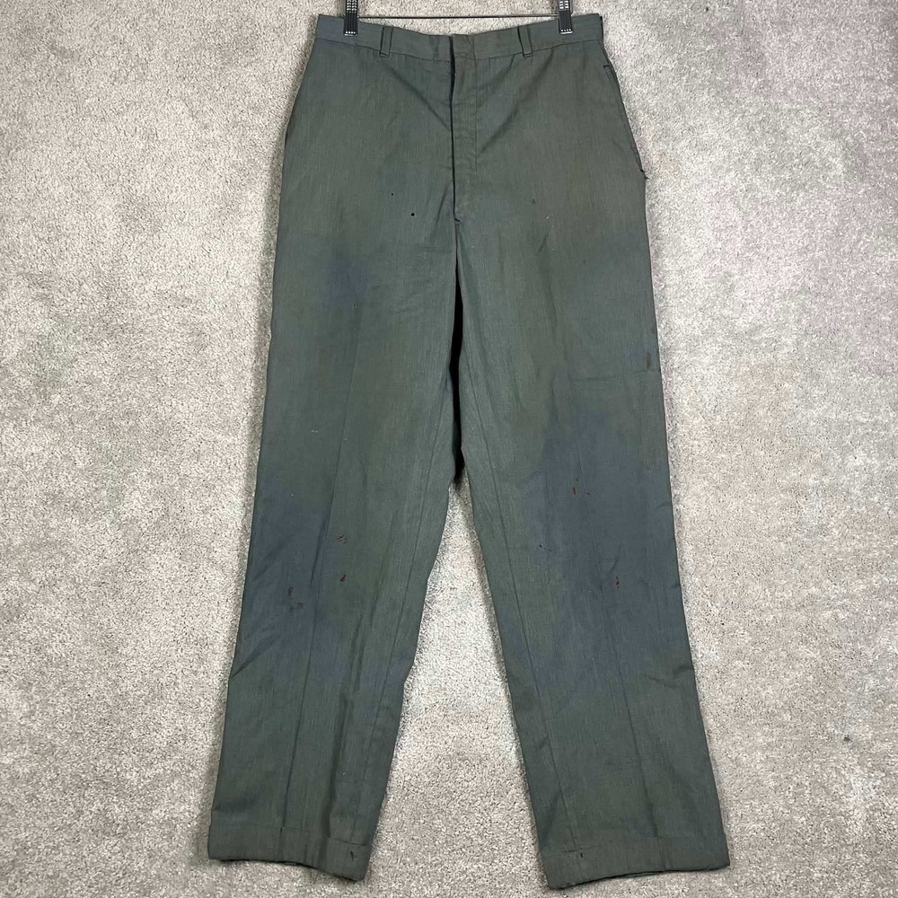 Vintage 60s Towncraft Penneys Penn-Prest Green Pants Cuffed Rockabilly 30x31